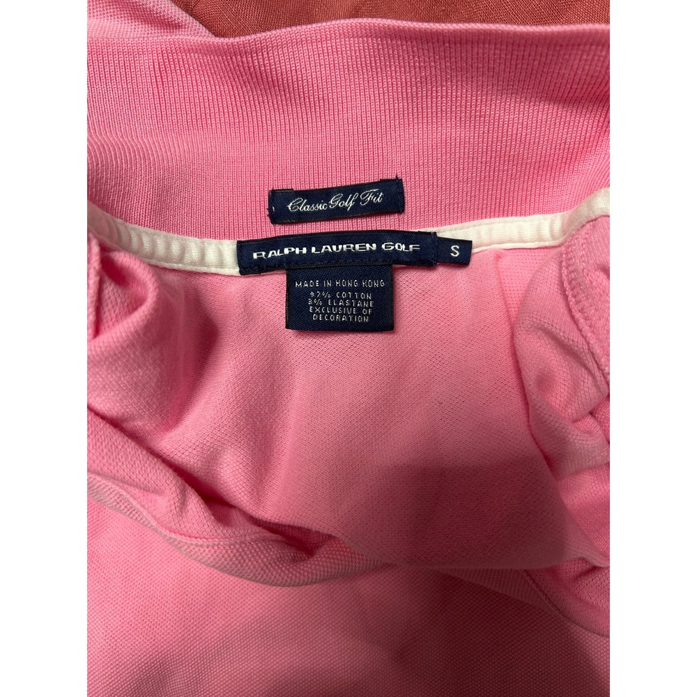 Ralph Lauren Womens Classic Golf Fit Polo Shirt Cotton Blend S Pink Pique Knit